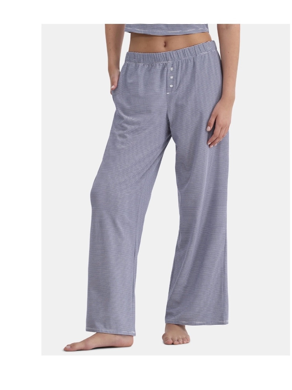 No Boundaries Jersey Sleep Pajama Pants Blue & White Striped Women’s XS 0-2